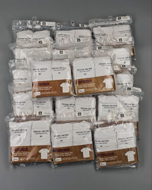 Футболка белая муж Корея 085 - Сток оптом